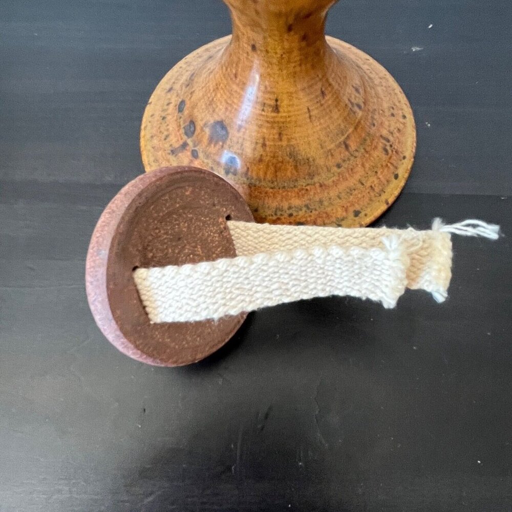 Studio Art Pottery Stoneware Oil Lamp Two Wicks 9" Vintage 1970s - Picture 7 of 9